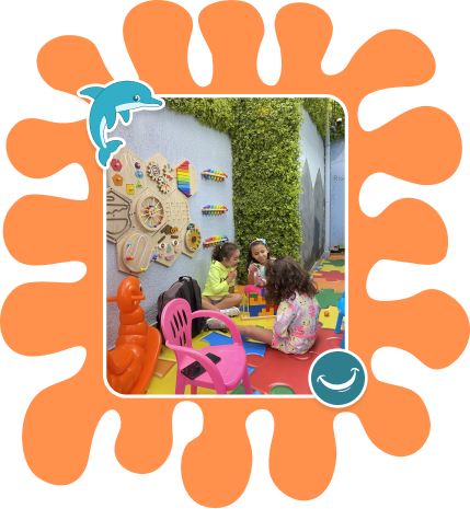 Sala de espera infantil da Clínica Risoarte na Mooca
